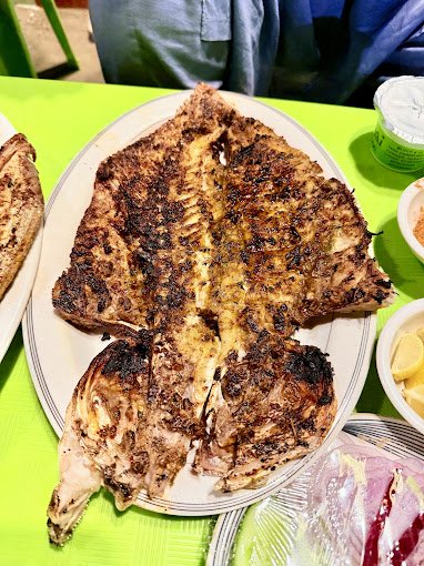 Grilled Red Snapper on charcoal