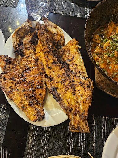 Charcoal grilled fish