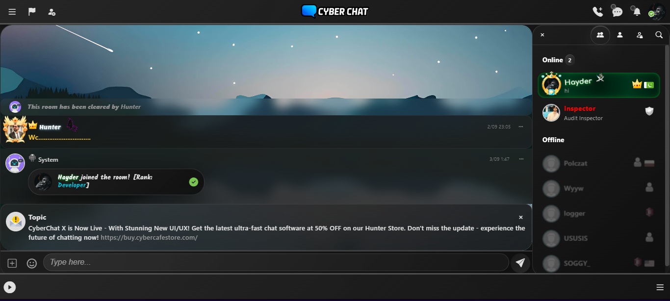CyberChat (demo.cybercafestore.com)